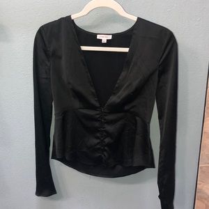 Cotton Candy LA deep cut silk top